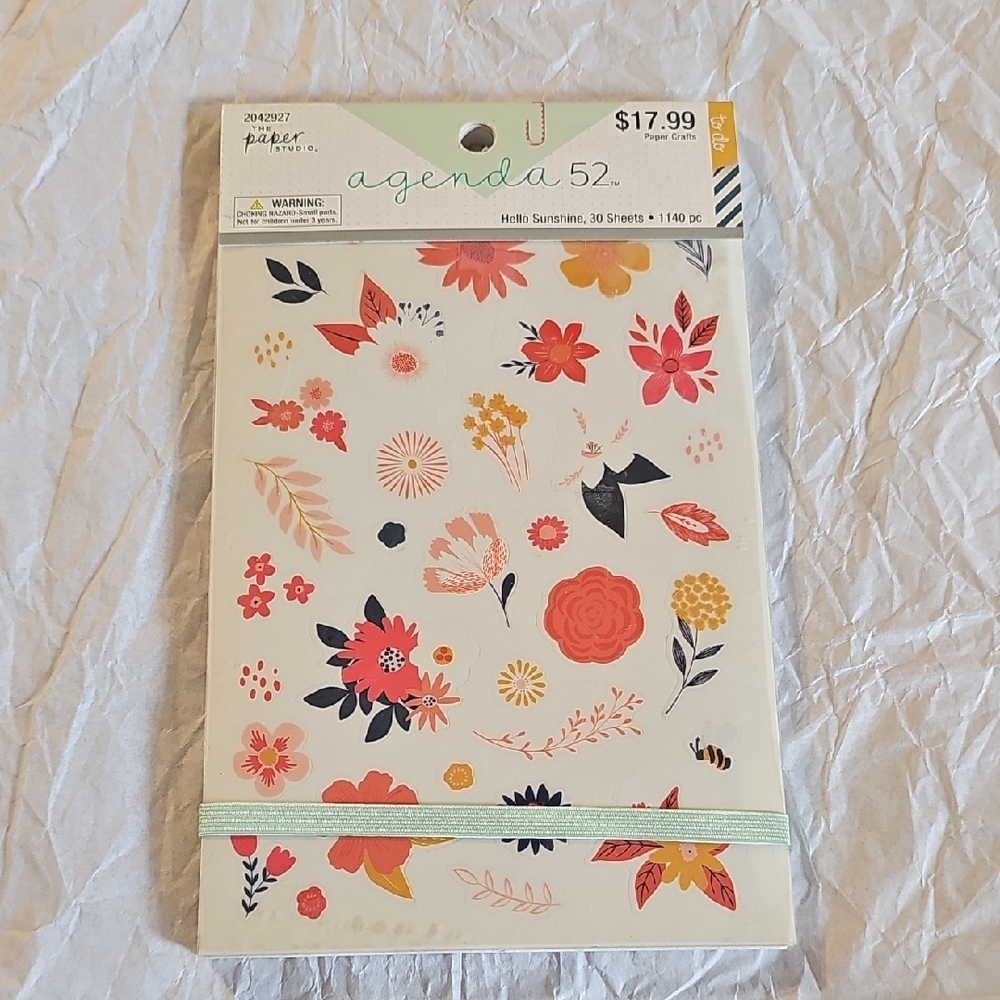 NWT Paper Studio Hello Sunshine Sticker Book - 1140pcs Coral, Pink & Navy